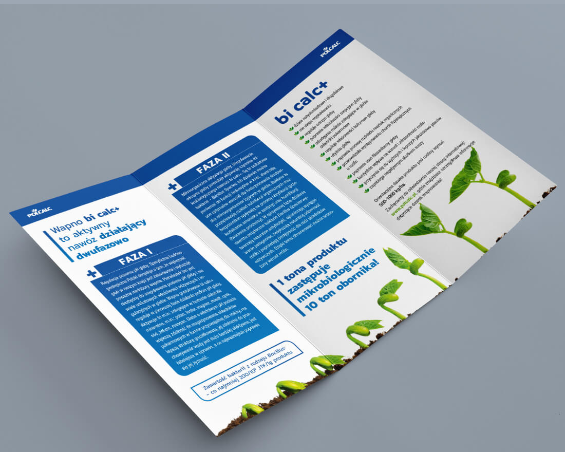 POLCALC – folder reklamowy Projekt folderu POLCALC – Bi Calc+