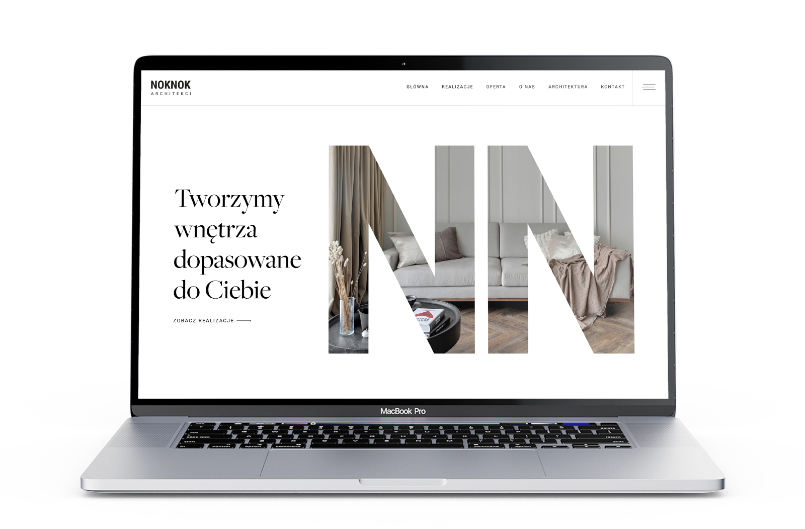 noknok-architekci-wnetrz-strona-glowna Projekt strony internetowej NOKNOK Architekci Wnętrz – widok strony głównej