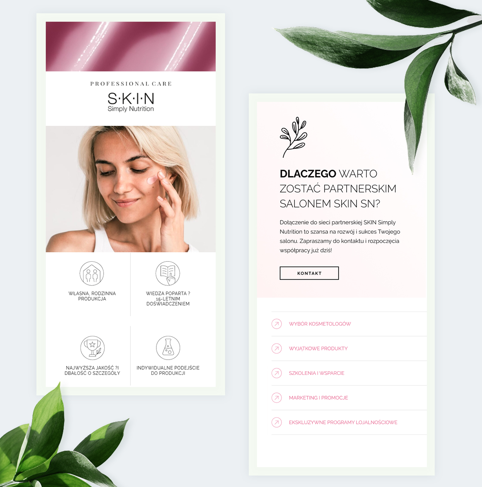 skin-simply-nutrition-widok-mobilny-gdansk Widok mobilny strony internetowej Skin Simply Nutrition – projekt Gdańsk